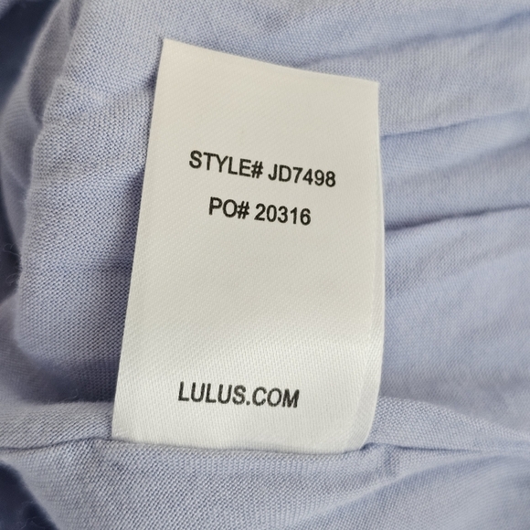 Lulus Yacht Rock Blue Striped Off Shoulder Ruffle Dress Midi Size Small - Picture 9 of 12